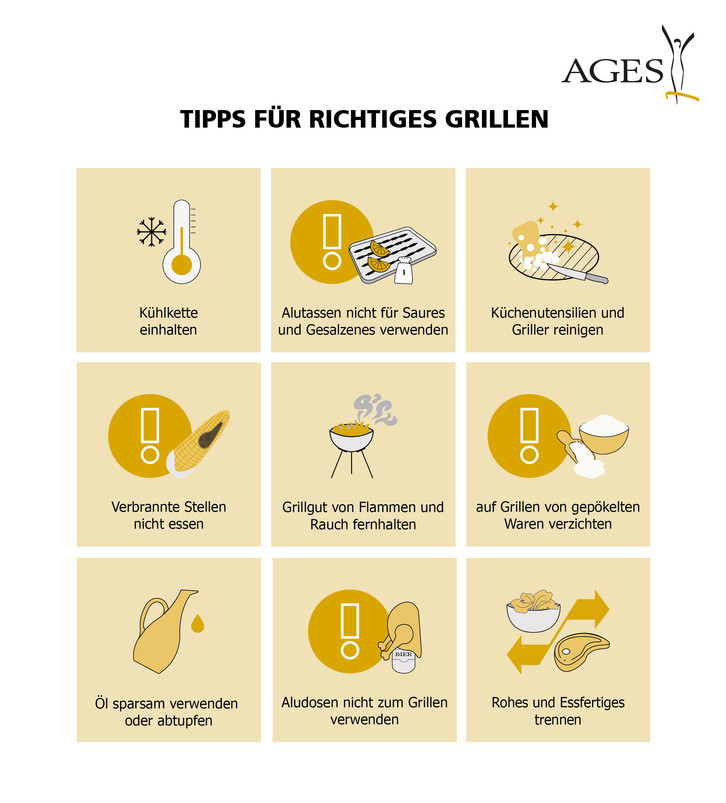Infographic for proper barbecue (Enlarges Image in Dialog Window)