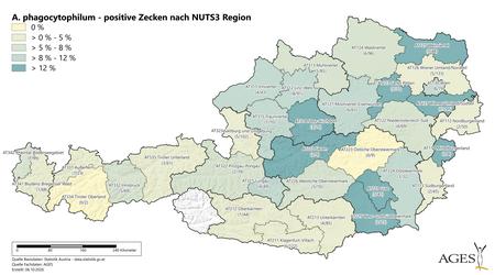 Jahr 2026: A. phagocytophilum-positive Zecken nach NUTS3 Region (Vergrößert das Bild in einem Dialog Fenster)