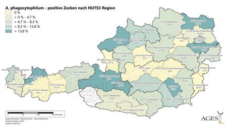 Jahr 2026: A. phagocytophilum-positive Zecken nach NUTS3 Region (Vergrößert das Bild in einem Dialog Fenster)