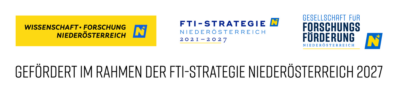Logo Fördergeber Gefördert im Rahmen der FTI-Strategie Niederösterreich 2027