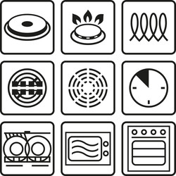 Examples of symbols on kitchen items
