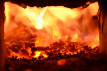 © BE2020+ Ember bed during pellet combustion